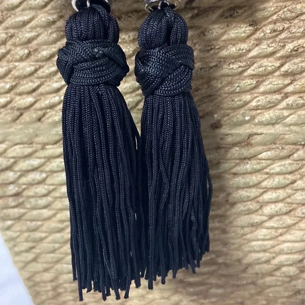 New black tassel earrings New York & Company black knot stud‎ earrings